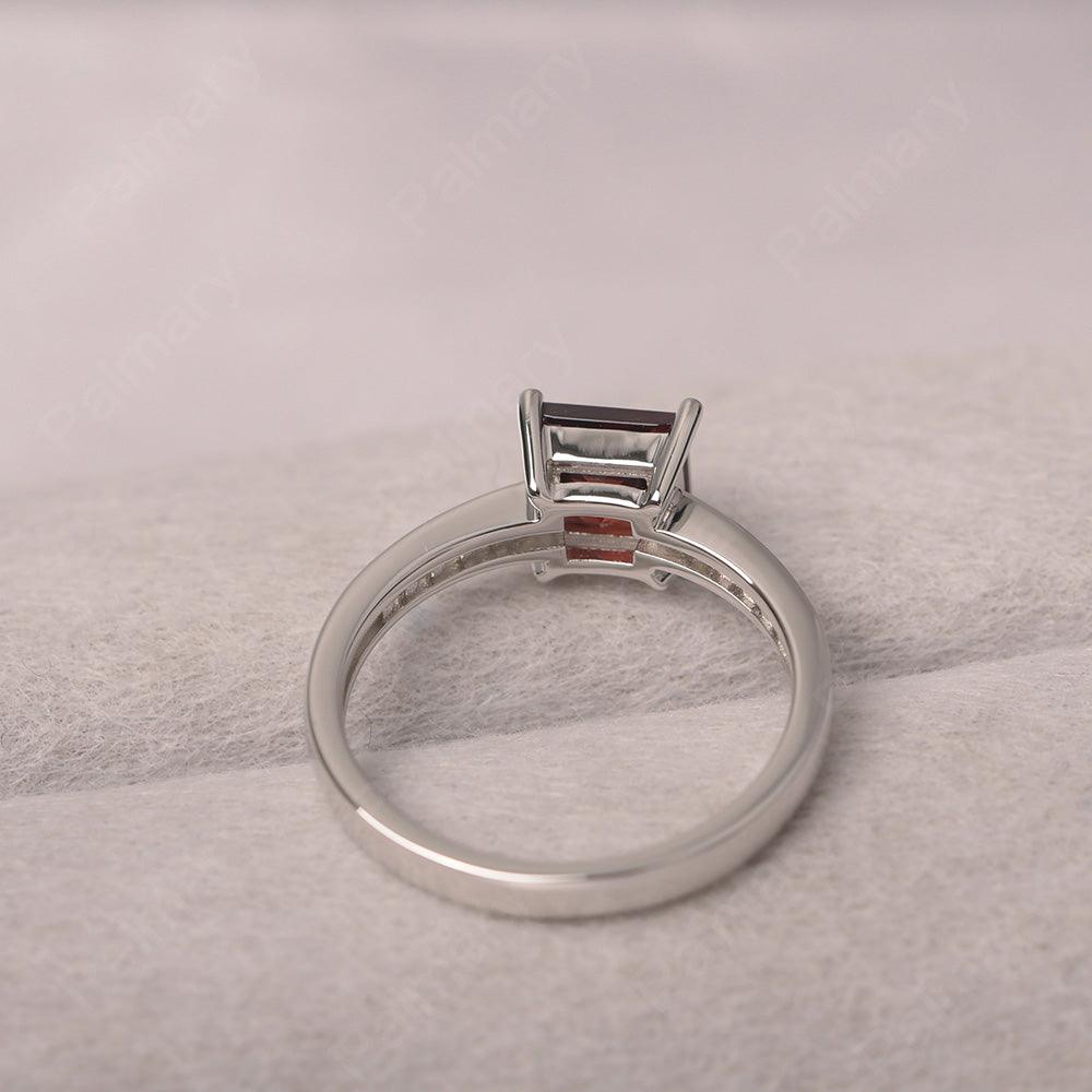 Princess Cut Garnet Wedding Ring - Palmary