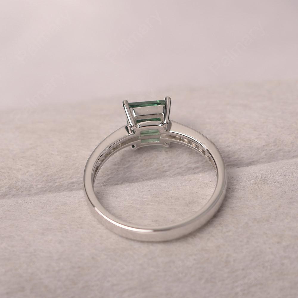 Princess Cut Green Sapphire Wedding Ring - Palmary