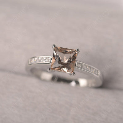 Princess Cut Morganite Wedding Ring - Palmary