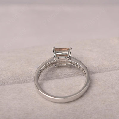 Princess Cut Morganite Wedding Ring - Palmary