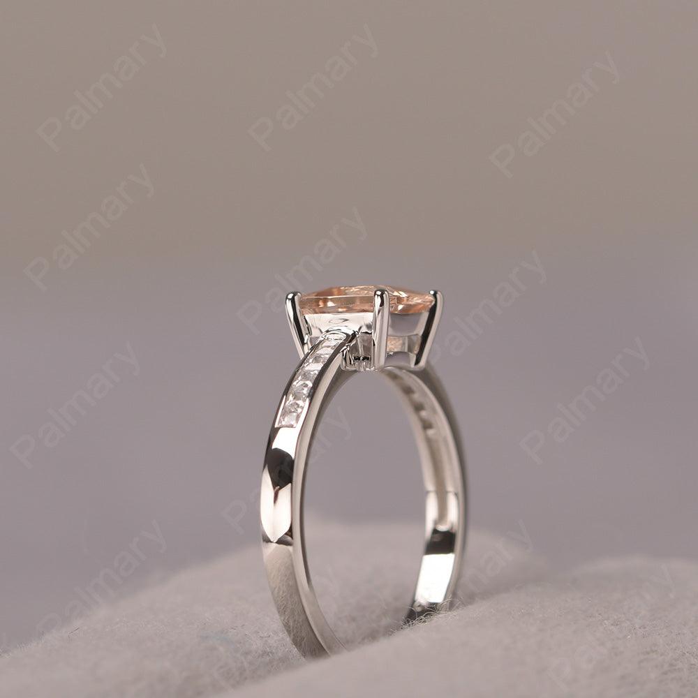 Princess Cut Morganite Wedding Ring - Palmary