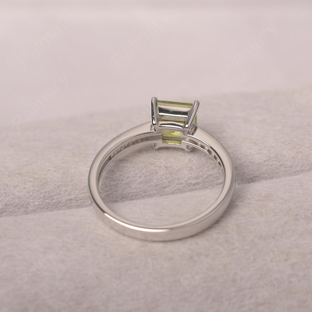 Square Cut Peridot Wedding Ring - Palmary
