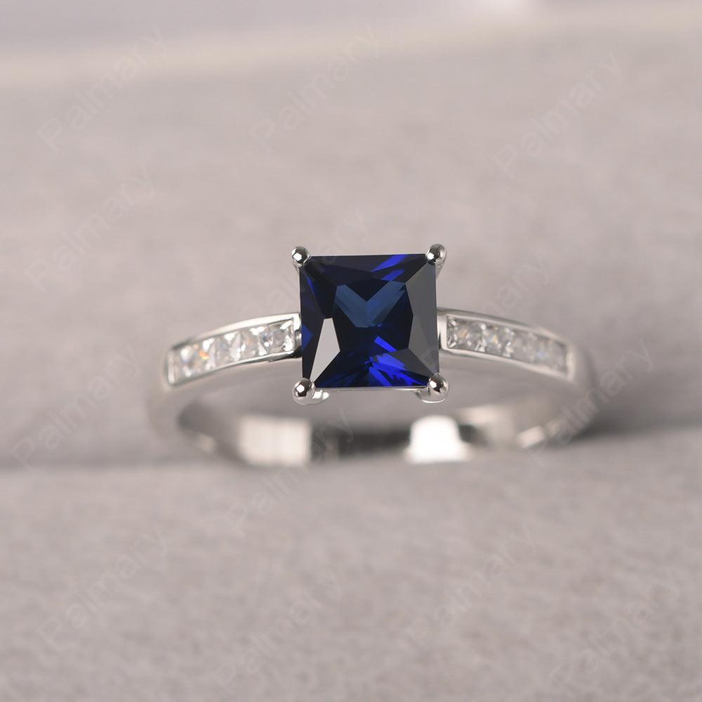 Princess Cut Sapphire Wedding Ring - Palmary