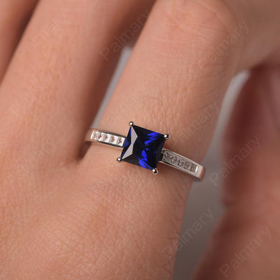 Princess Cut Sapphire Wedding Ring - Palmary
