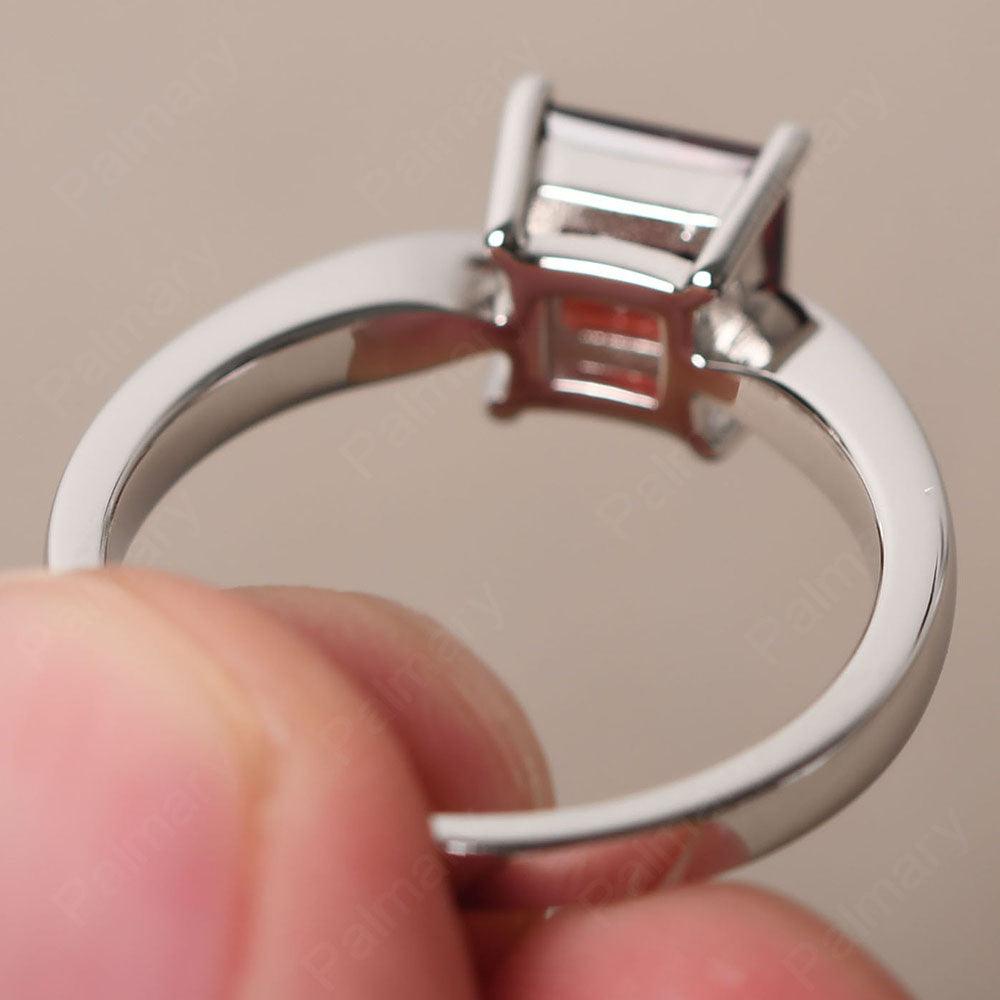 Princess Garnet Solitaire Rings Silver - Palmary