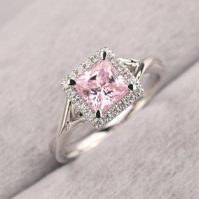 Twisted Princess Cut Cubic Zirconia Halo Ring - Palmary