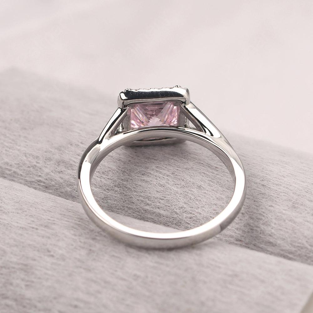 Twisted Princess Cut Cubic Zirconia Halo Ring - Palmary