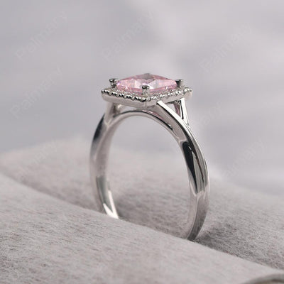 Twisted Princess Cut Cubic Zirconia Halo Ring - Palmary
