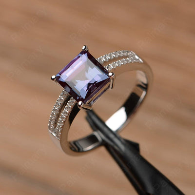Square Cut Alexandrite Split Rings - Palmary