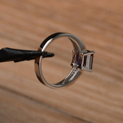 Square Cut Alexandrite Split Rings - Palmary