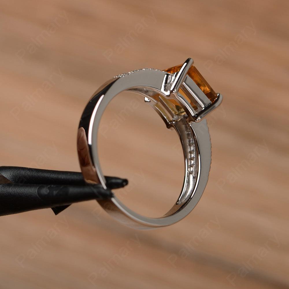 Square Cut Citrine Split Rings - Palmary
