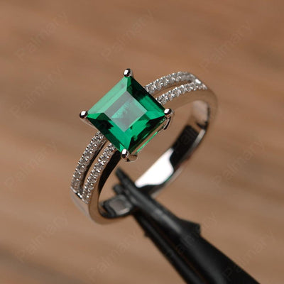 Square Cut Emerald Split Rings - Palmary