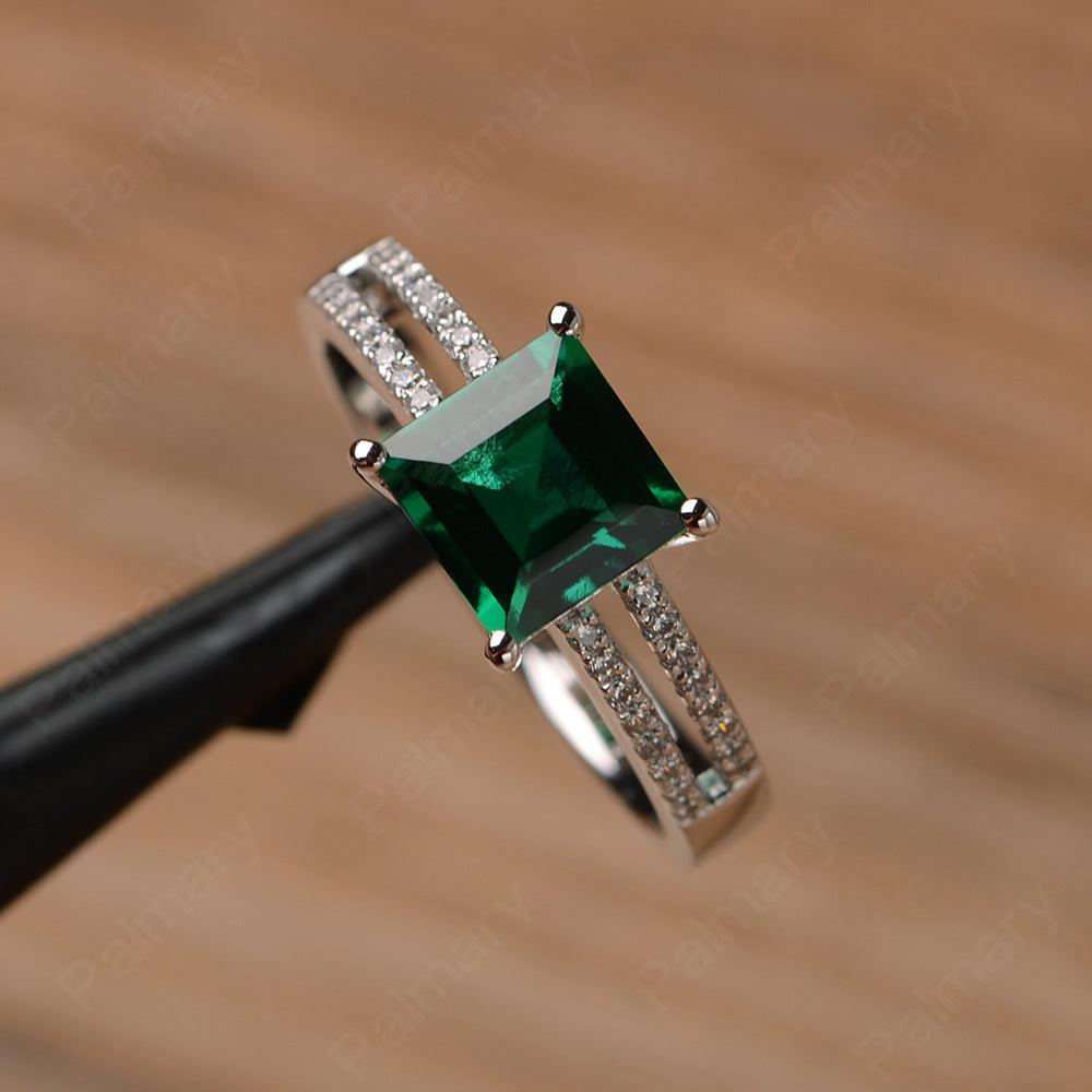 Square Cut Emerald Split Rings - Palmary