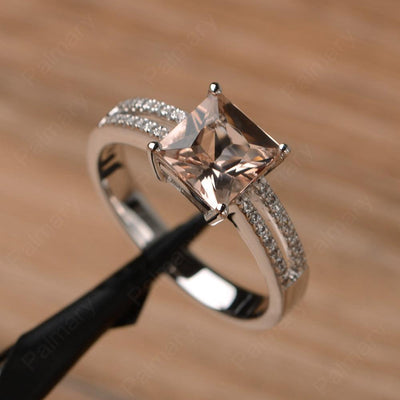 Princess Cut Morganite Split Rings - Palmary