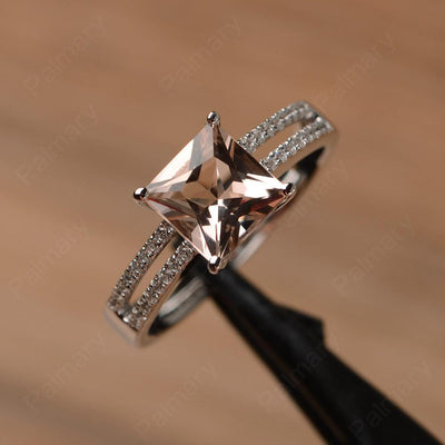 Princess Cut Morganite Split Rings - Palmary