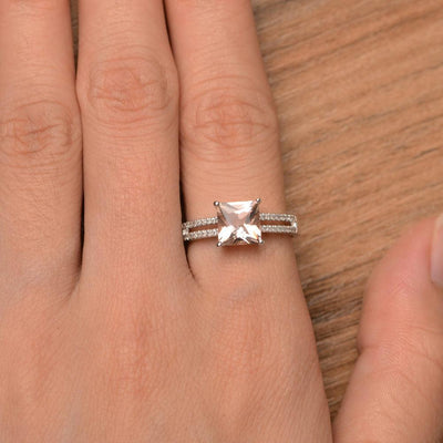 Princess Cut Morganite Split Rings - Palmary