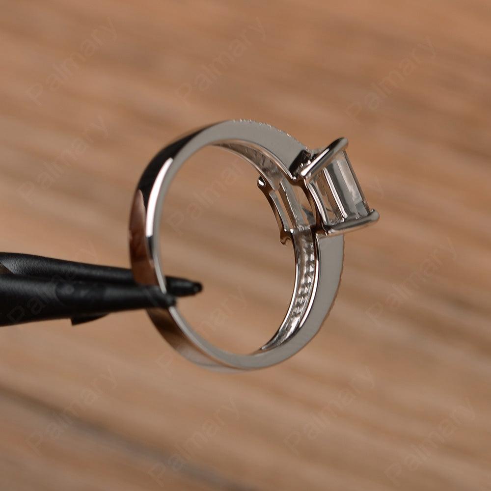 Princess Cut White Topaz Split Rings - Palmary