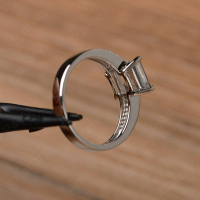 Princess Cut White Topaz Split Rings - Palmary