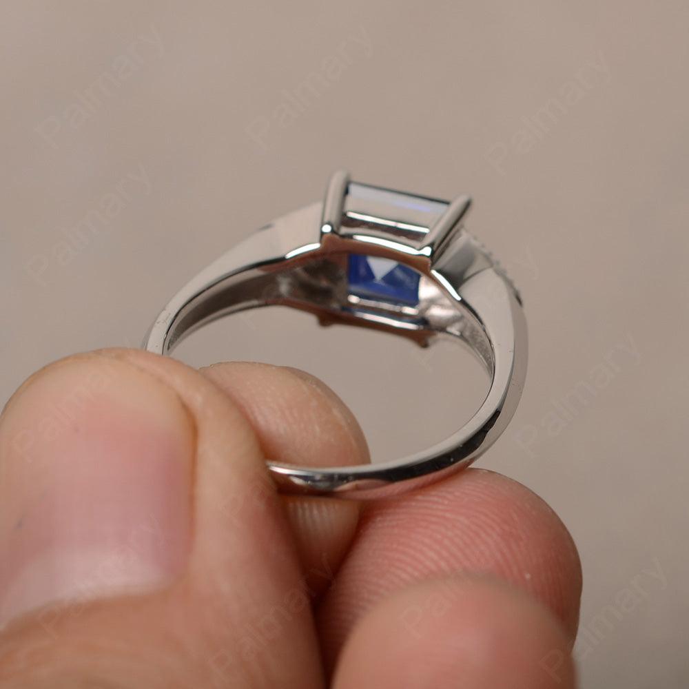 Square Cut Sapphire Promise Rings - Palmary