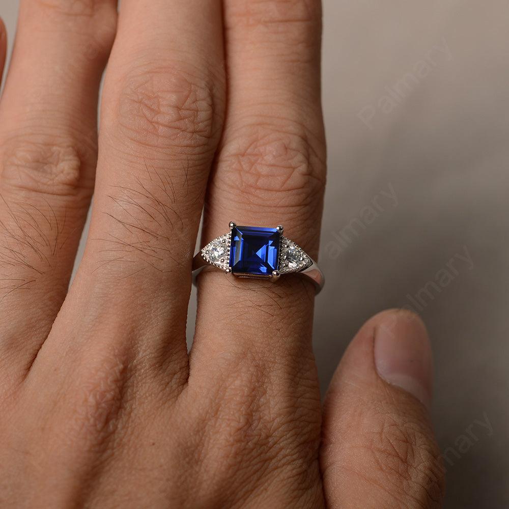 Square Cut Sapphire Promise Rings - Palmary
