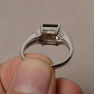Square Cut Smoky Quartz  Promise Rings - Palmary