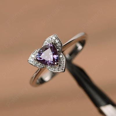 Trillion Cut Flower Alexandrite Rings - Palmary
