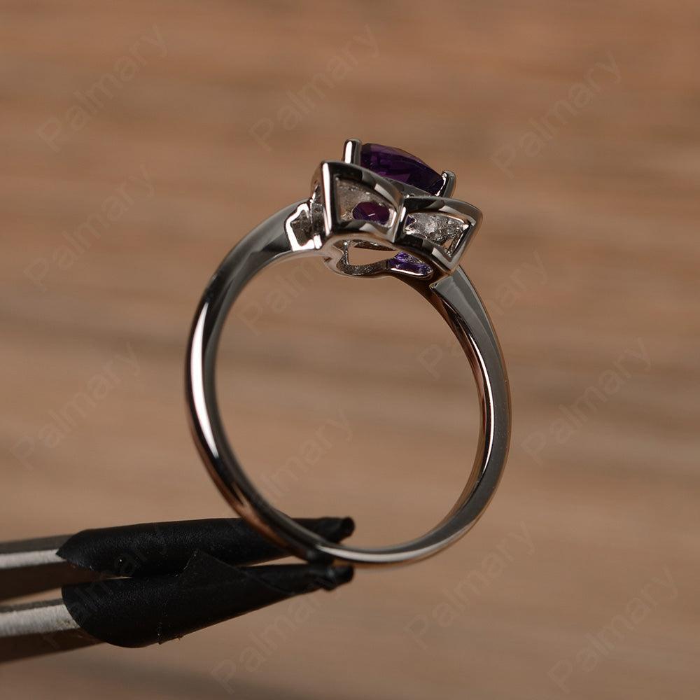 Trillion Cut Flower Amethyst Rings - Palmary