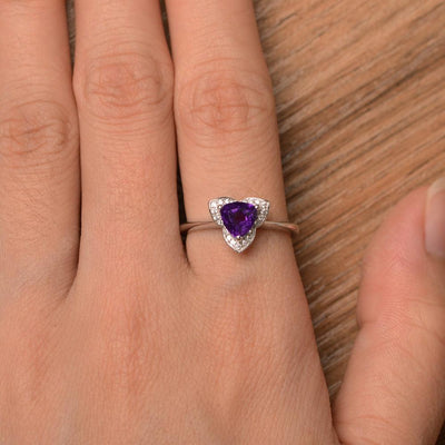 Trillion Cut Flower Amethyst Rings - Palmary