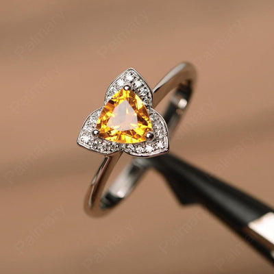 Trillion Cut Flower Citrine Rings - Palmary