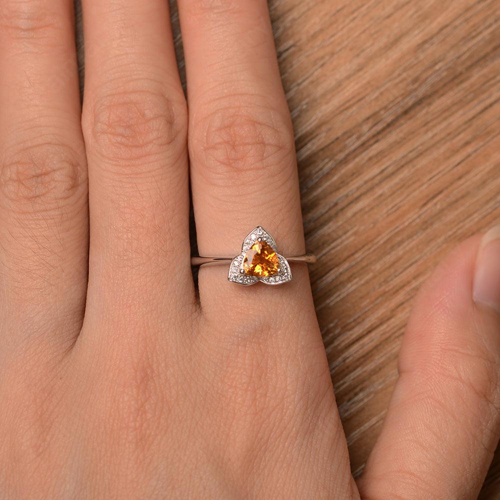 Trillion Cut Flower Citrine Rings - Palmary