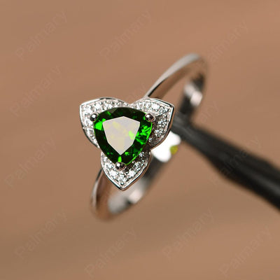 Trillion Cut Flower Diopside Rings - Palmary