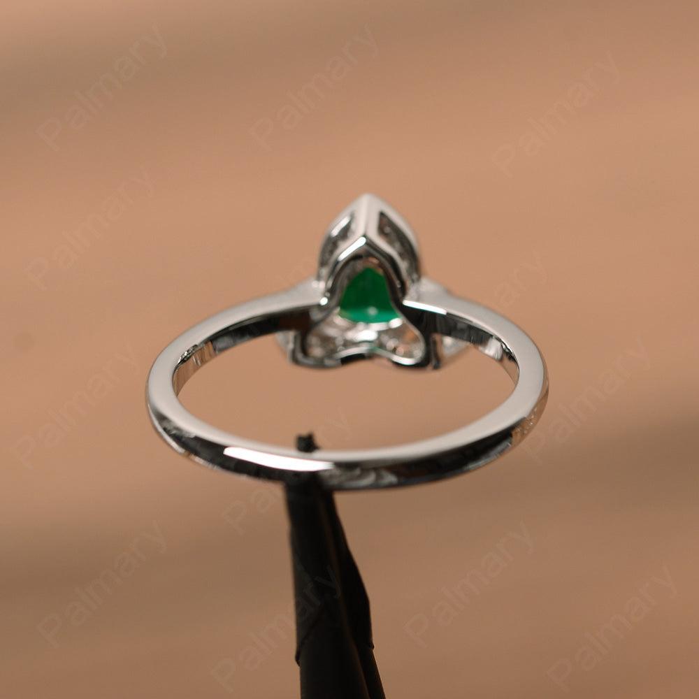 Trillion Cut Flower Emerald Rings - Palmary