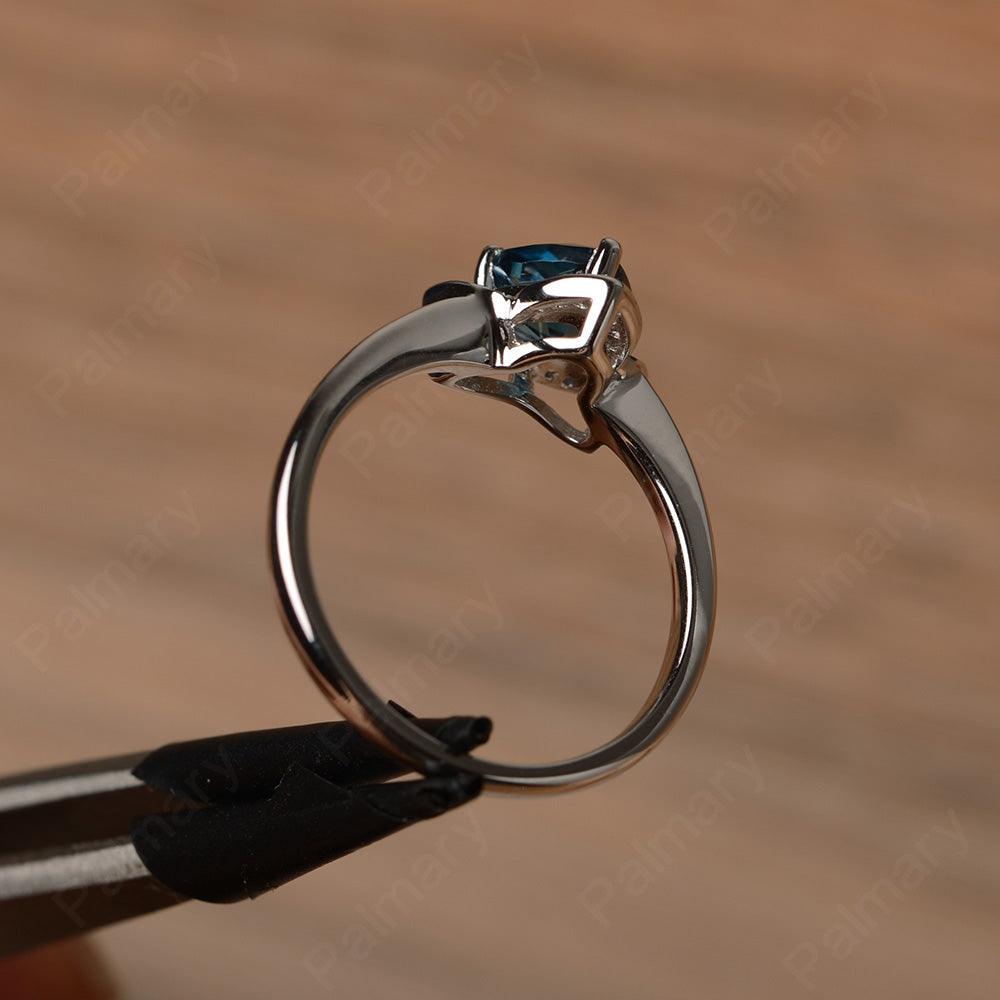 Trillion Cut Flower London Blue Topaz Rings - Palmary