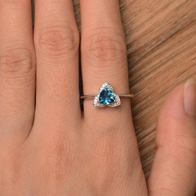 Trillion Cut Flower London Blue Topaz Rings - Palmary