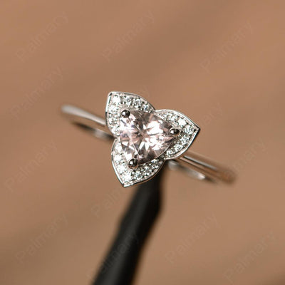 Trillion Cut Flower Morganite Rings - Palmary