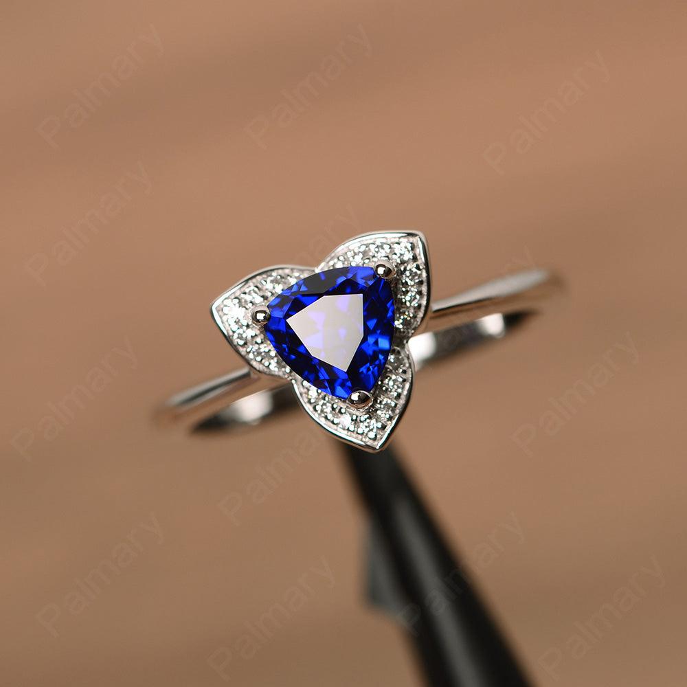 Trillion Cut Flower Sapphire Rings - Palmary