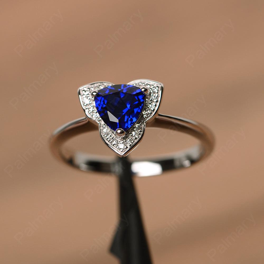 Trillion Cut Flower Sapphire Rings - Palmary