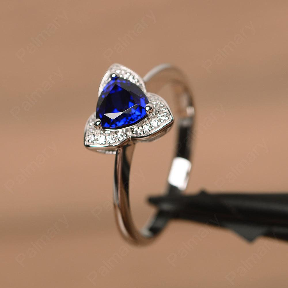 Trillion Cut Flower Sapphire Rings - Palmary