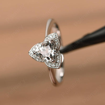 Trillion Cut Flower White Topaz Rings - Palmary