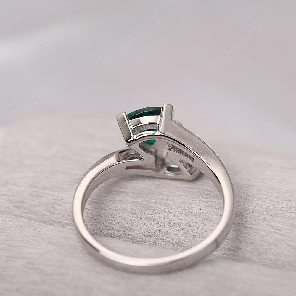 Two Stone Trillion Cut Aquamarine And Emerald Rings - Palmary