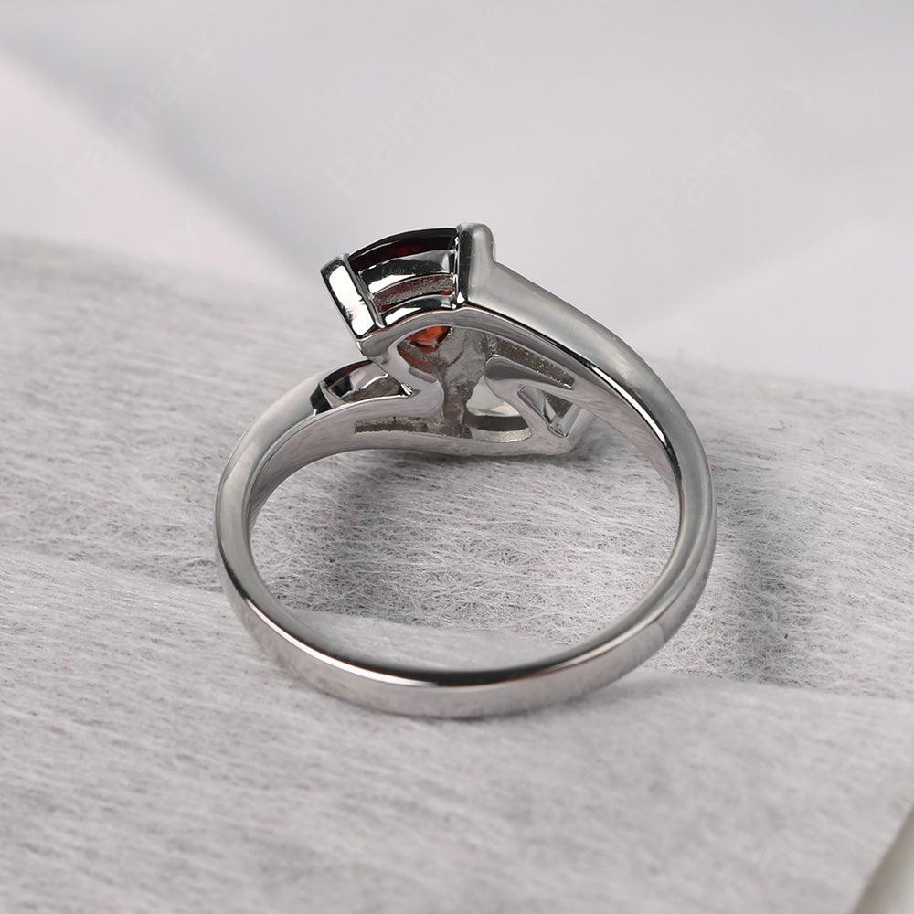 Two Stone Trillion Cut Garnet And Moonstone Rings - Palmary