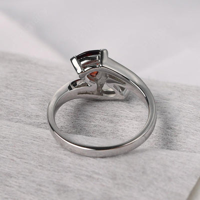 Two Stone Trillion Cut Garnet And Moonstone Rings - Palmary