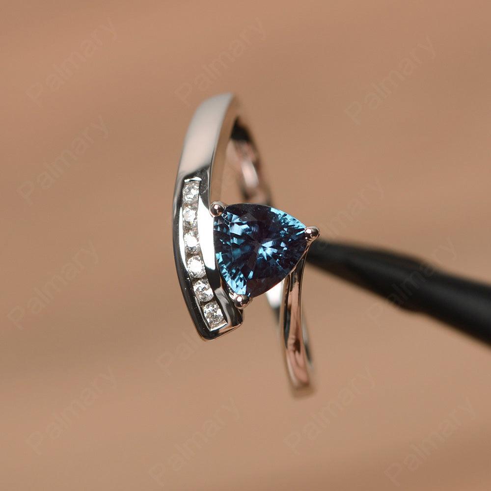Trillion Cut Alexandrite Engagement Rings - Palmary
