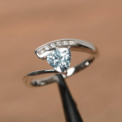 Trillion Cut Aquamarine Engagement Rings - Palmary