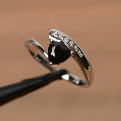 Trillion Cut Black Spinel Engagement Rings - Palmary