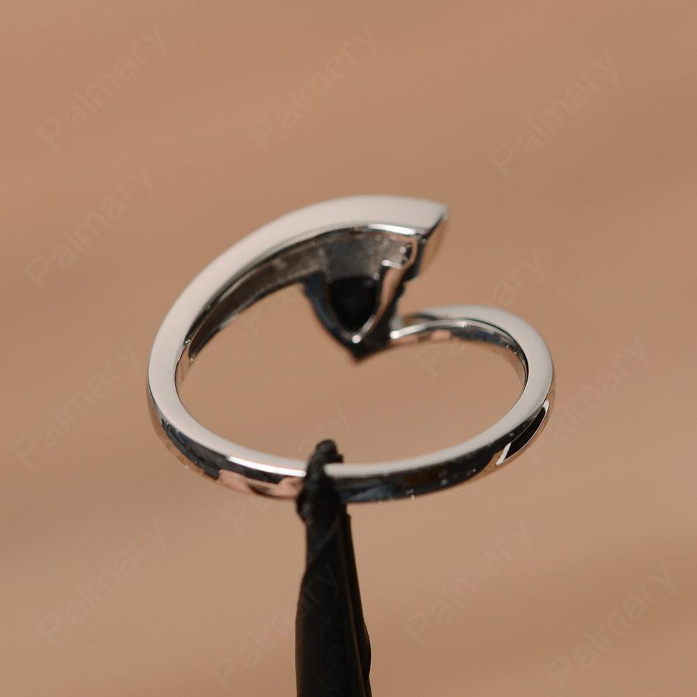 Trillion Cut Black Spinel Engagement Rings - Palmary