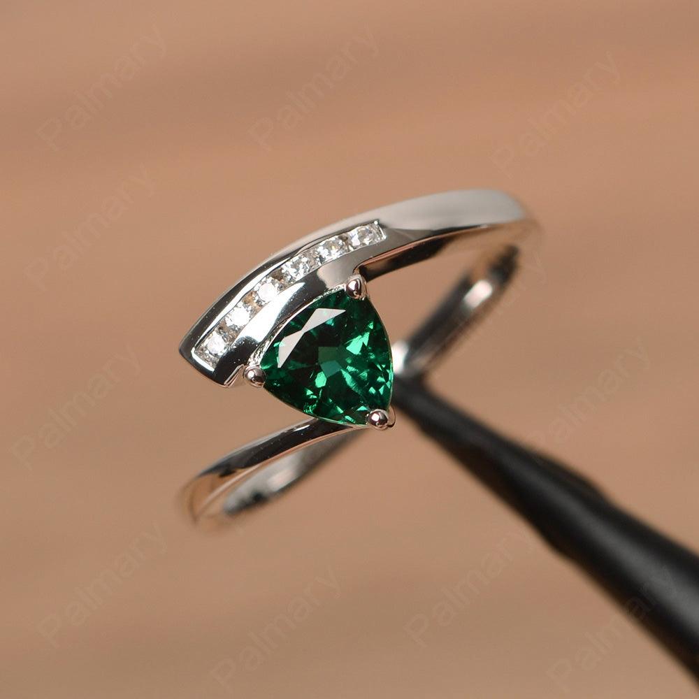 Trillion Cut Emerald Engagement Rings - Palmary