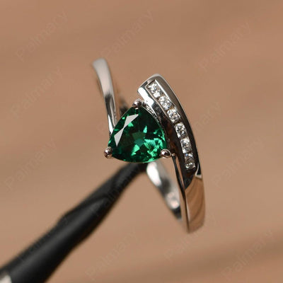 Trillion Cut Emerald Engagement Rings - Palmary