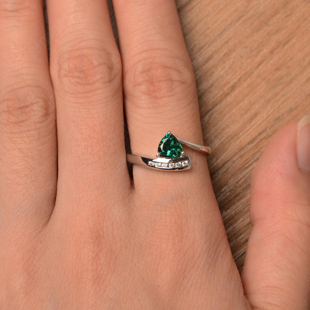 Trillion Cut Emerald Engagement Rings - Palmary