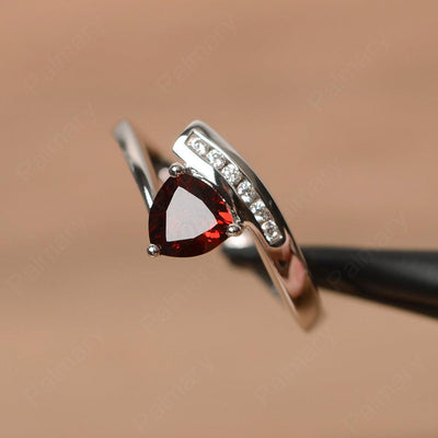 Trillion Cut Garnet Engagement Rings - Palmary